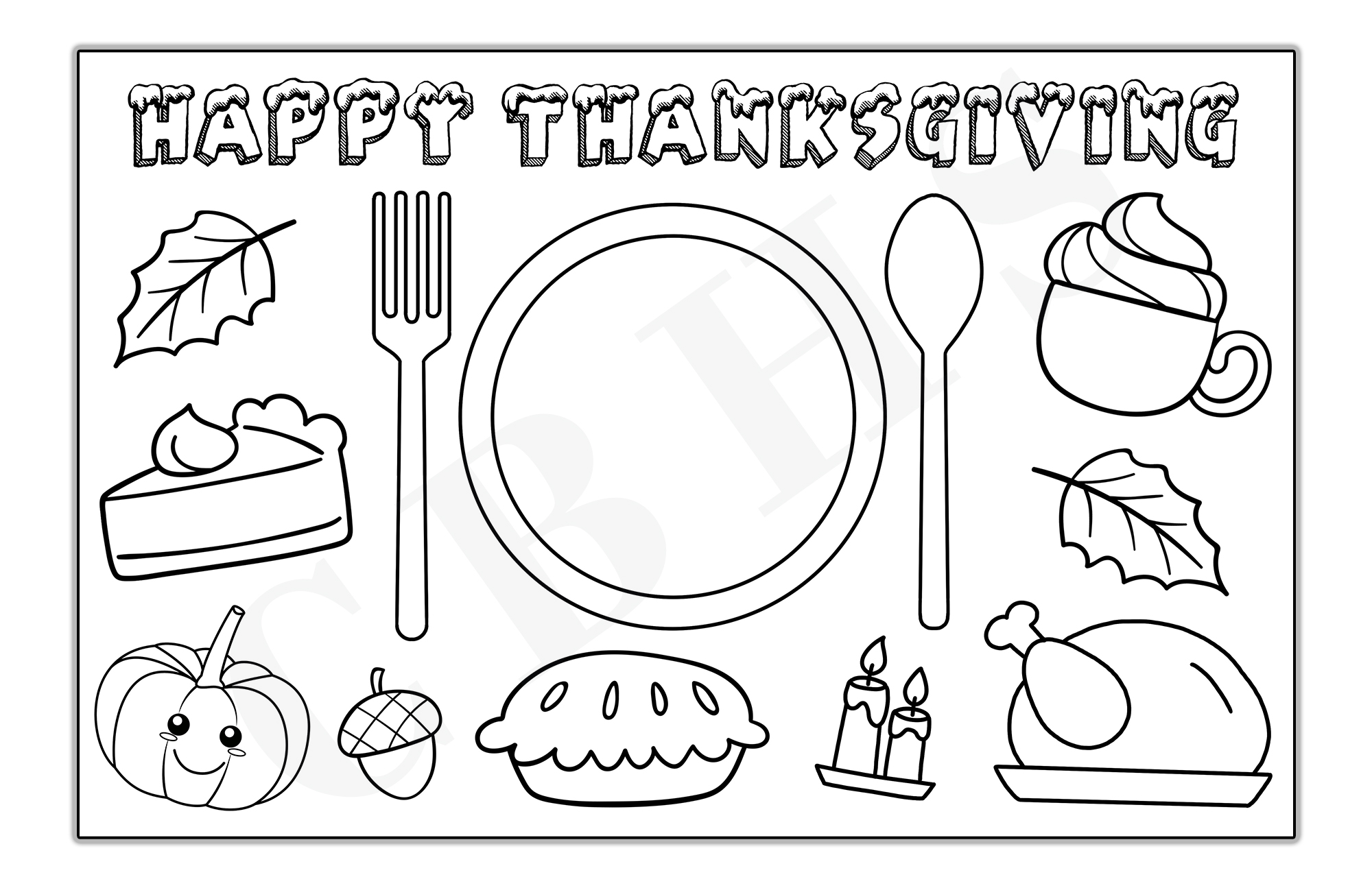 Pdf thanksgiving activity placemat printable coloring placemat for the holidays made by teachers