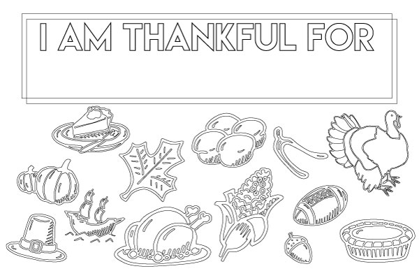 Thanksgiving coloring page placemat