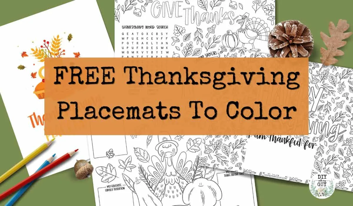 Free thanksgiving placemats printables to color