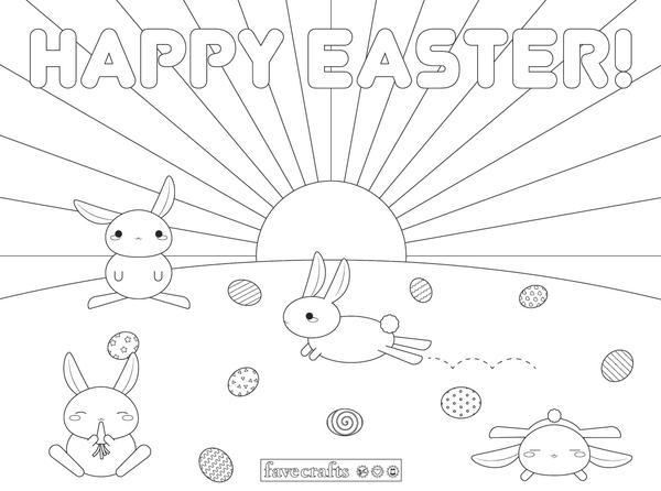 Easter placemats printable coloring page