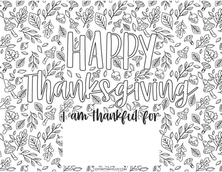 Free thanksgiving placemats printables to color