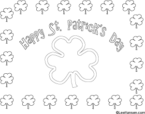 Shamrocks st patricks day place mat coloring sheet