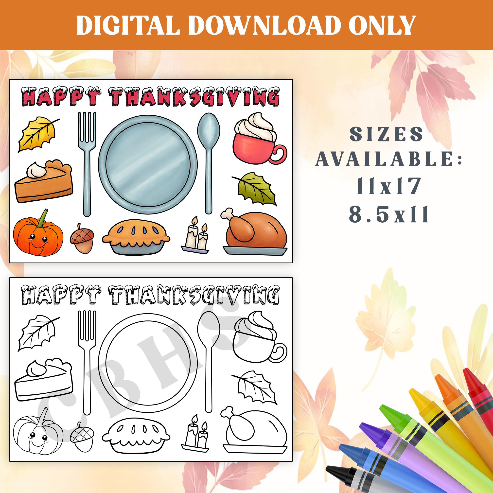 Pdf thanksgiving activity placemat printable coloring placemat for the holidays made by teachers