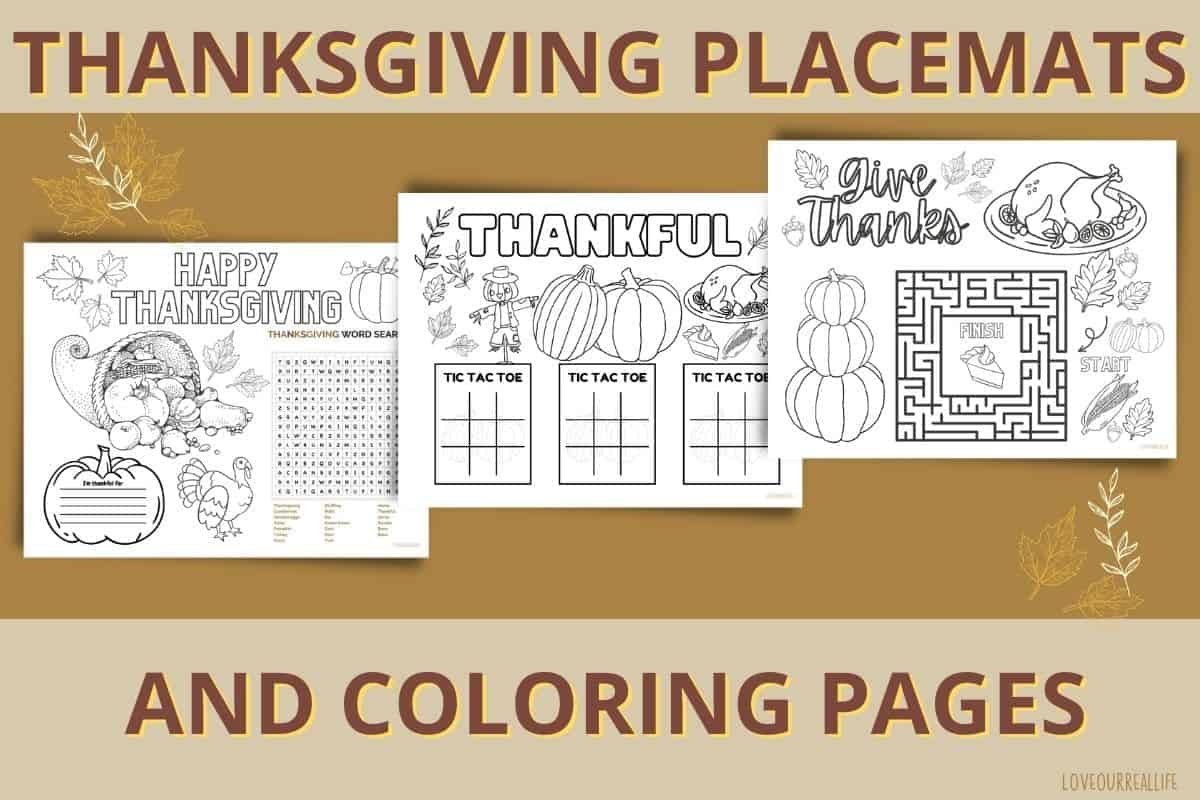 Free thanksgiving printable placemats coloring page for kids â love our real life