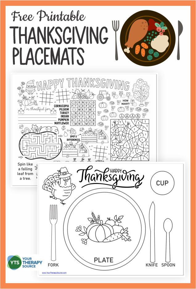 Thanksgiving coloring placemats