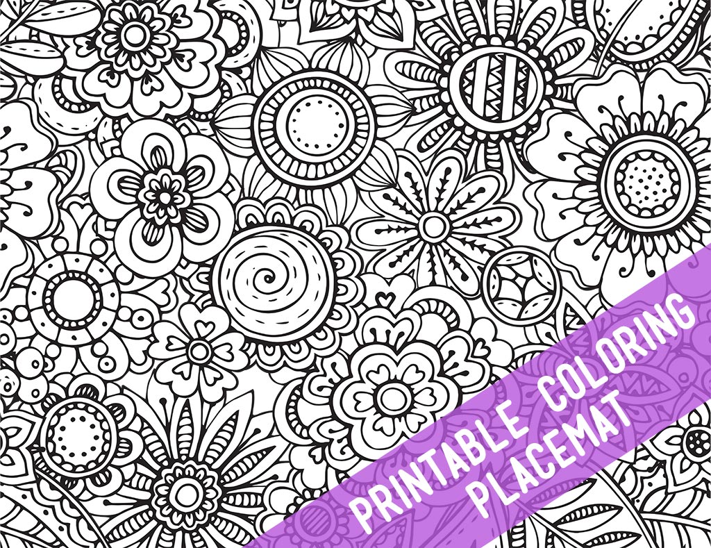 Printable coloring placemats