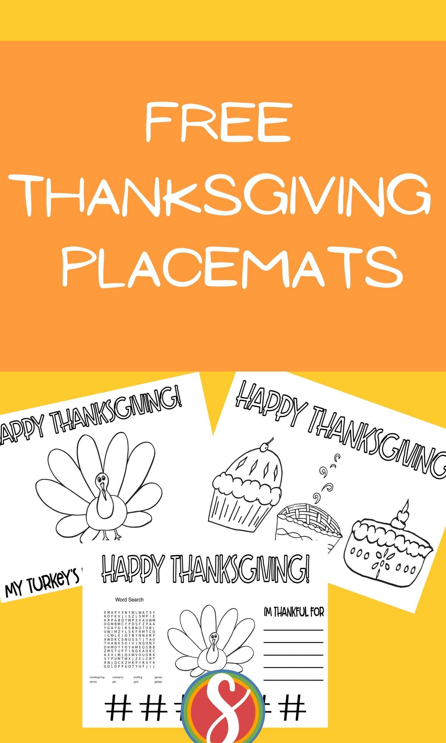 Free thanksgiving placemats printable â stevie doodles