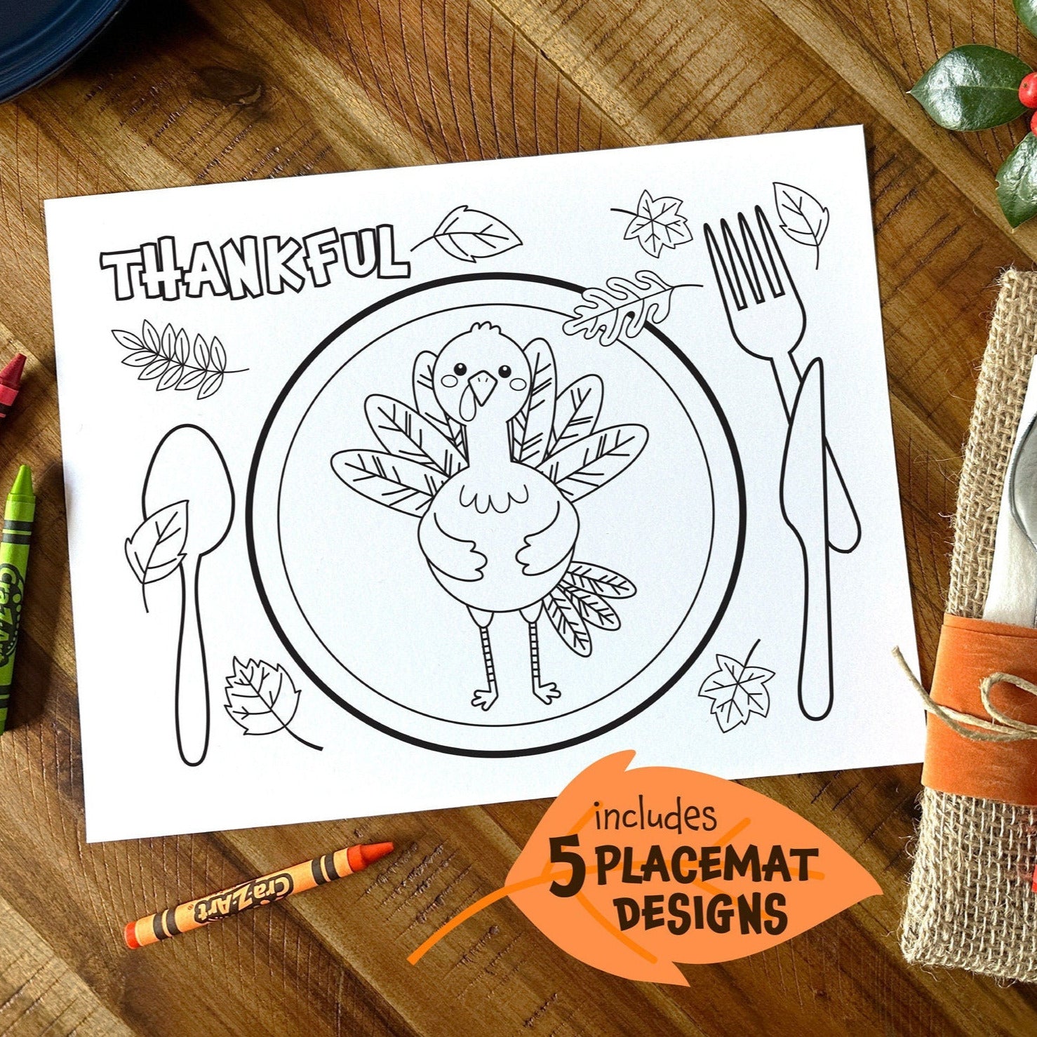 Printable thanksgiving placemat coloring sheets activity â kudzu monster