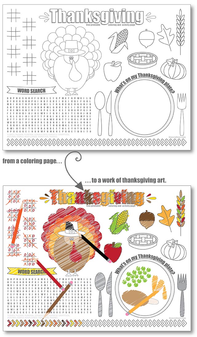 Printable thanksgiving placemats for kids