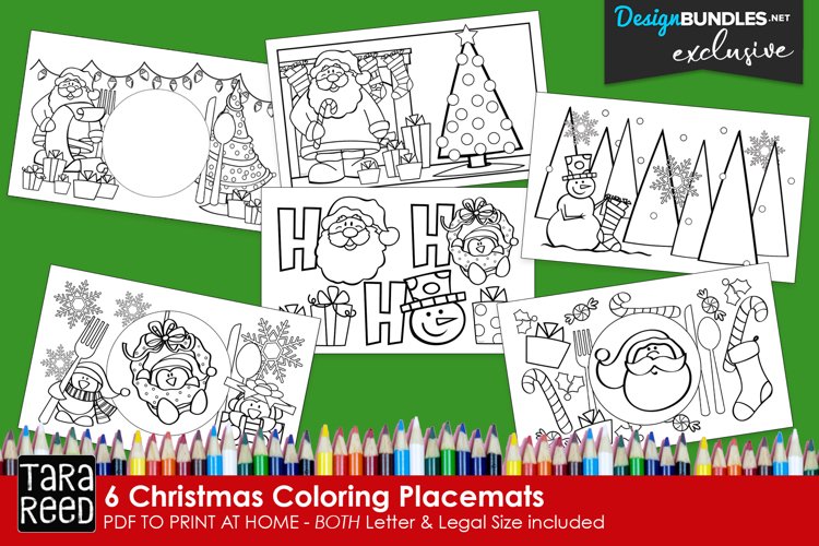 Christmas coloring placemats coloring pages for kids