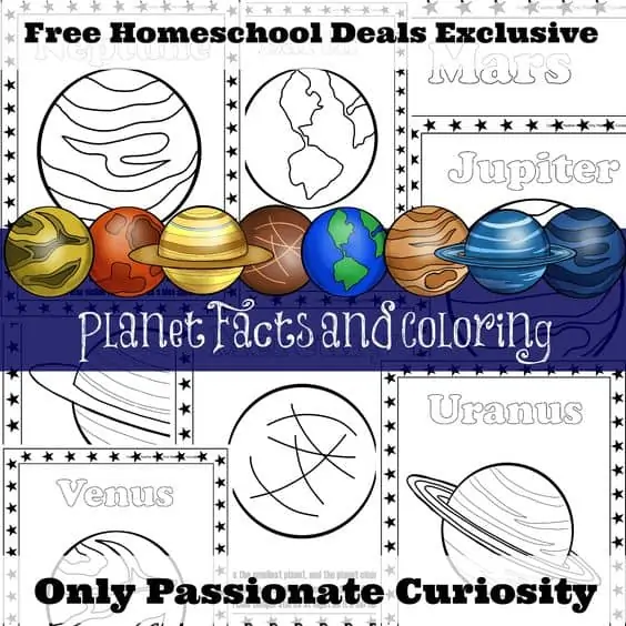 Free printable planet facts and coloring page pack