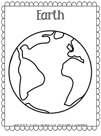 Earth coloring page free homeschool deals