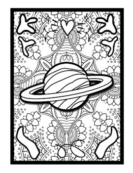 Space mindfulness mandala coloring pages space aliens printable coloring pdf