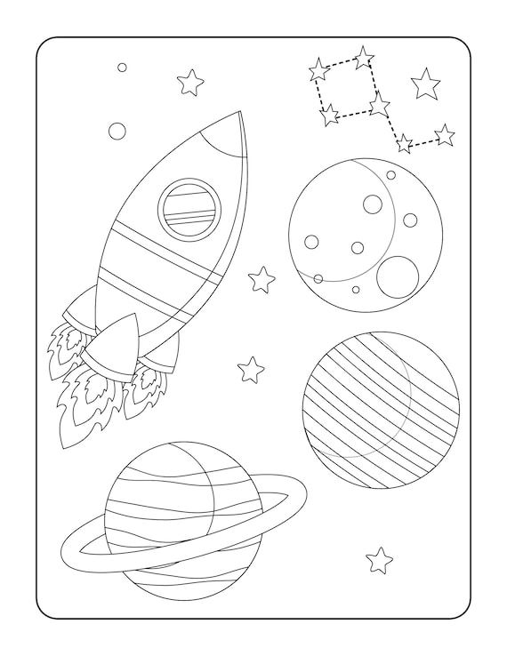 Space coloring sheets variety printable pdf part printable instant download outer space astronaut