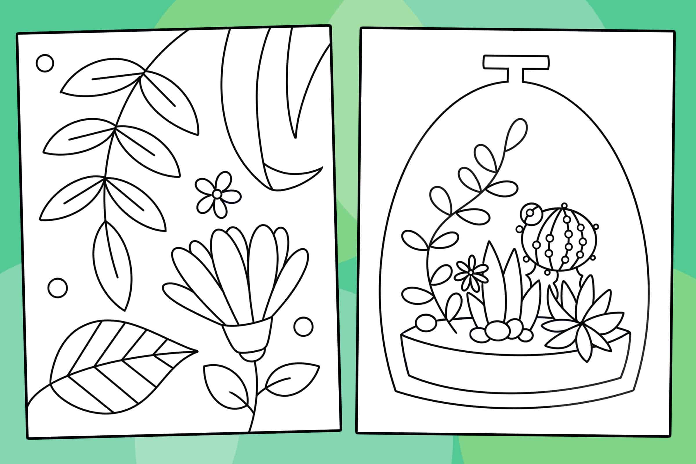 Free plant coloring pages â the hollydog blog