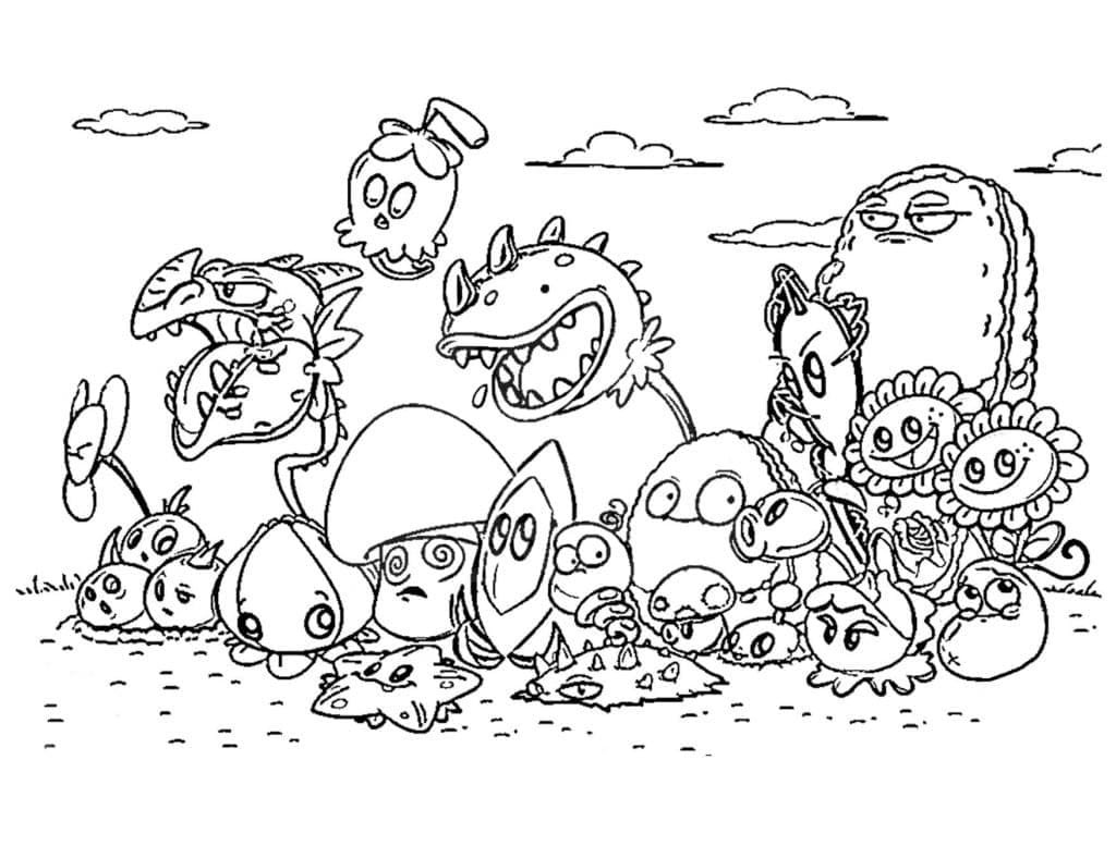 Plants vs zombies image coloring page