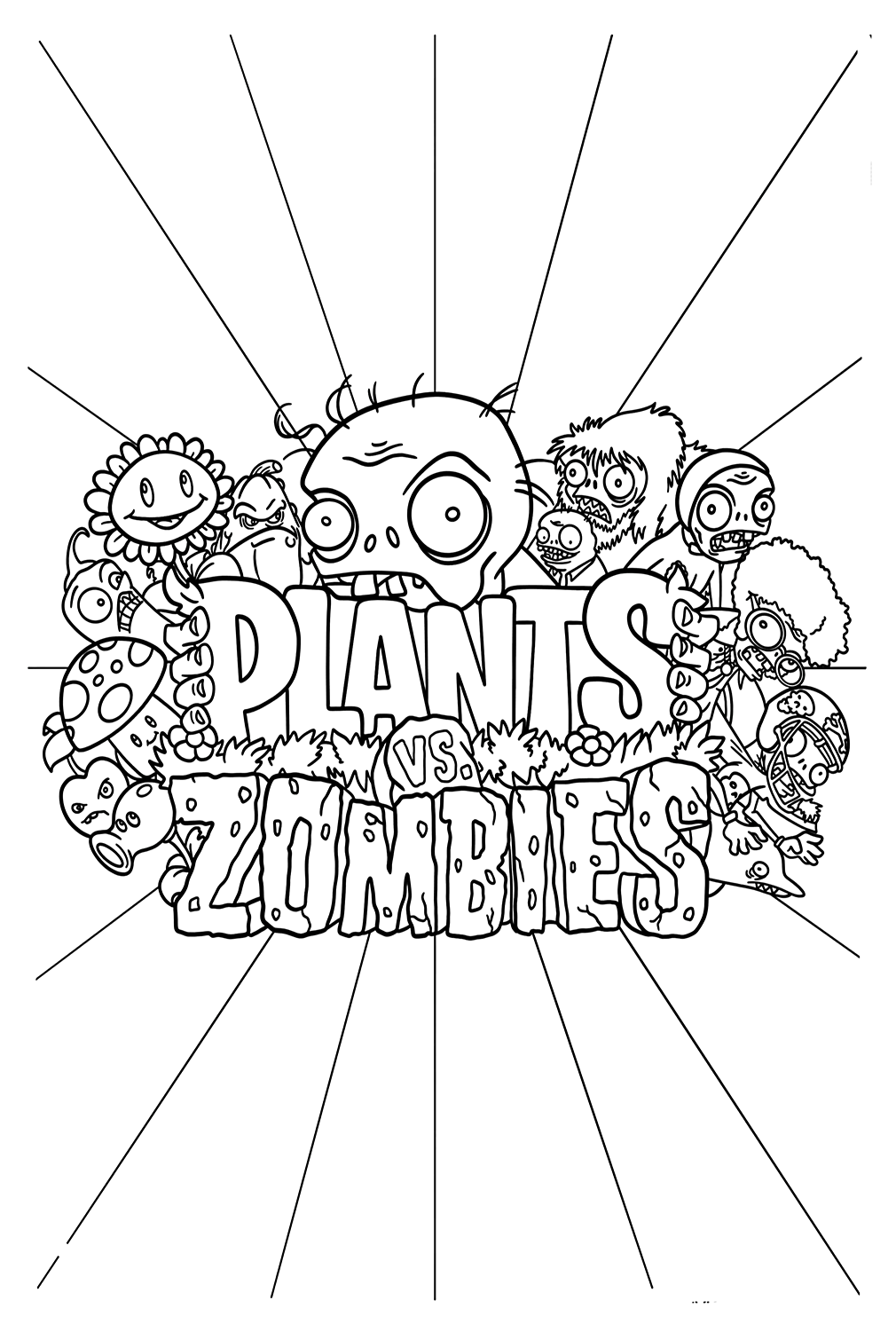 Plants vs zombies coloring pages