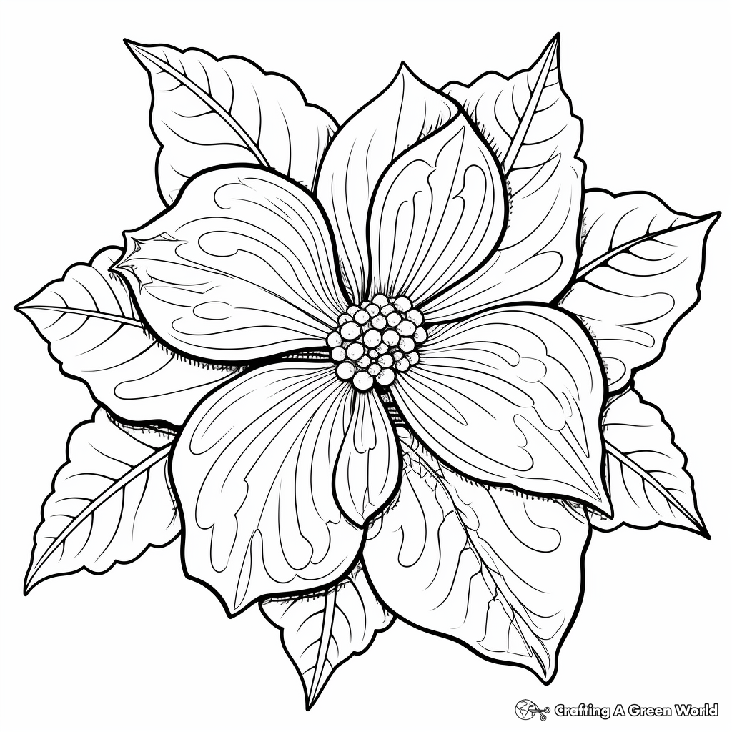 Pointsetta coloring pages