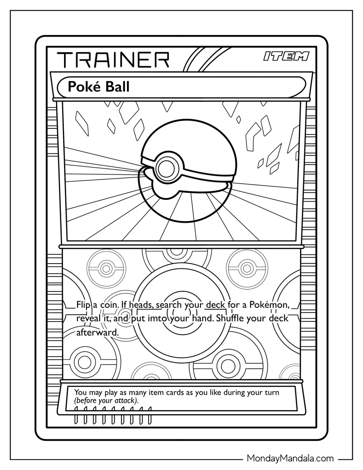 Pokãball coloring pages free pdf printables