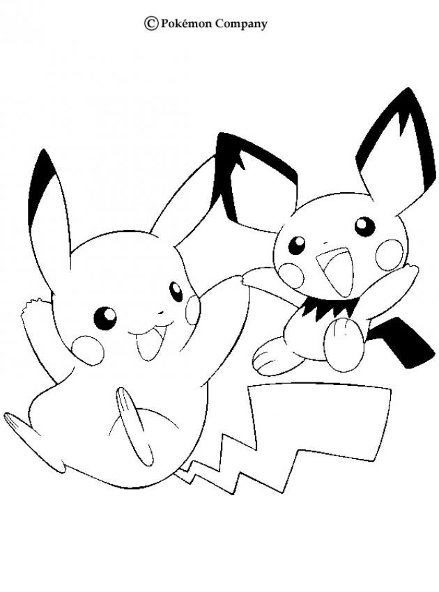 Pikachu and pichu coloring pages