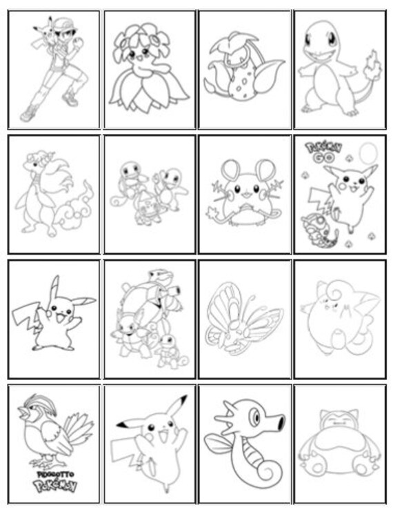 Coloring pages po ke mon party games homeschool printable