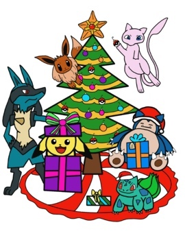 Pokemon christmas coloring page by galaxies and whales tpt