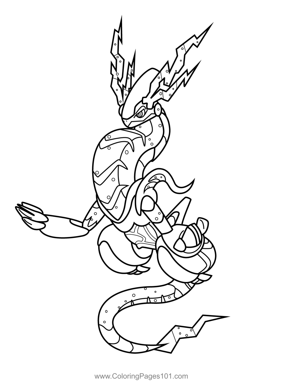 Miraidon pokemon coloring page for kids