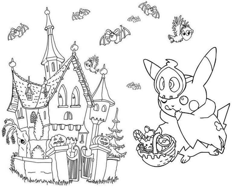 Coloring pages pokãmon halloween