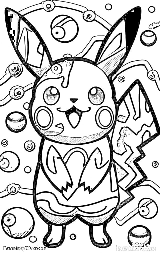 Pikachu coloring pages cute