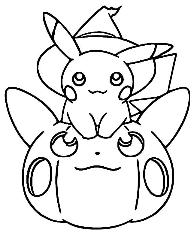 Pokemon halloween coloring pages