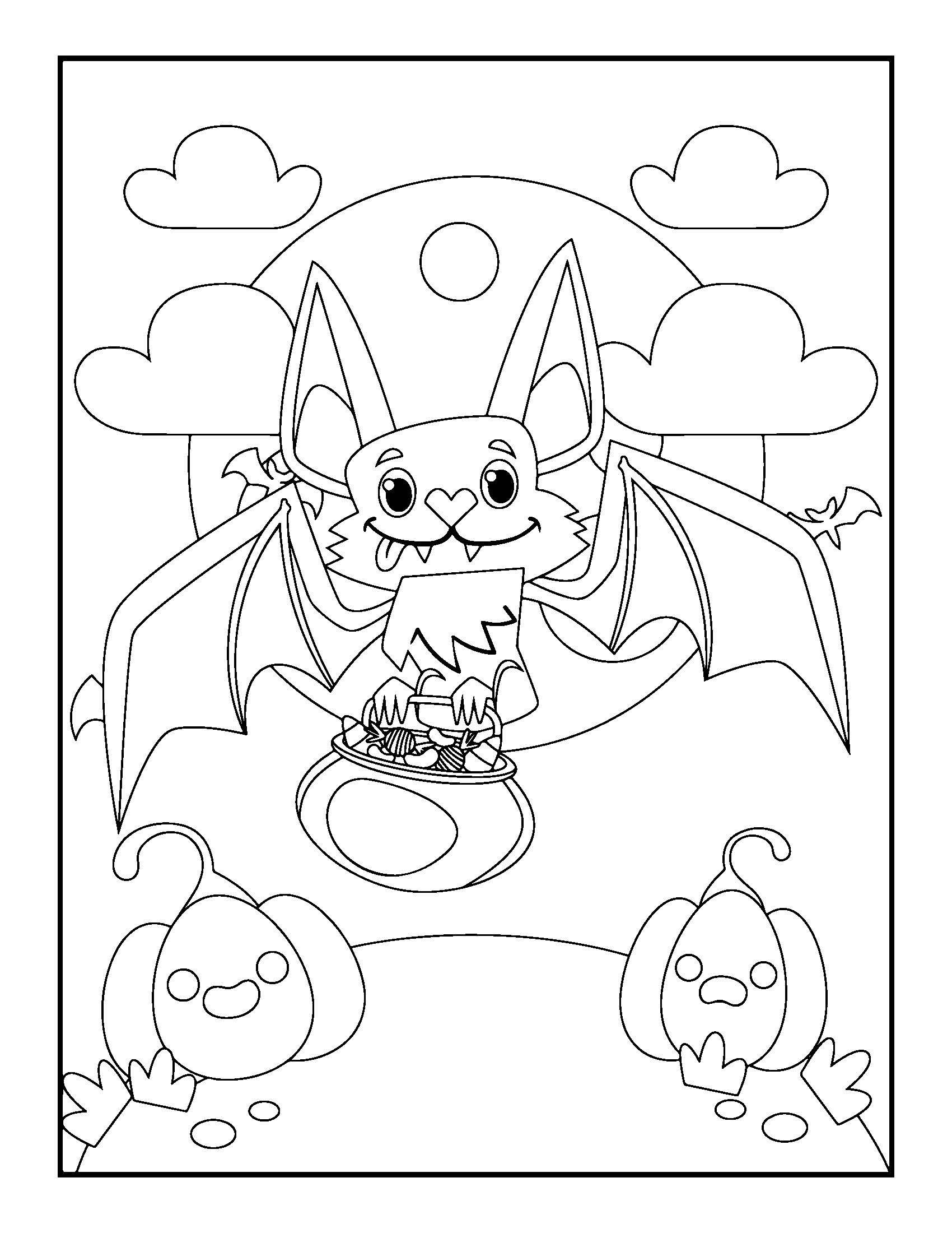 Page printable kids halloween coloring book