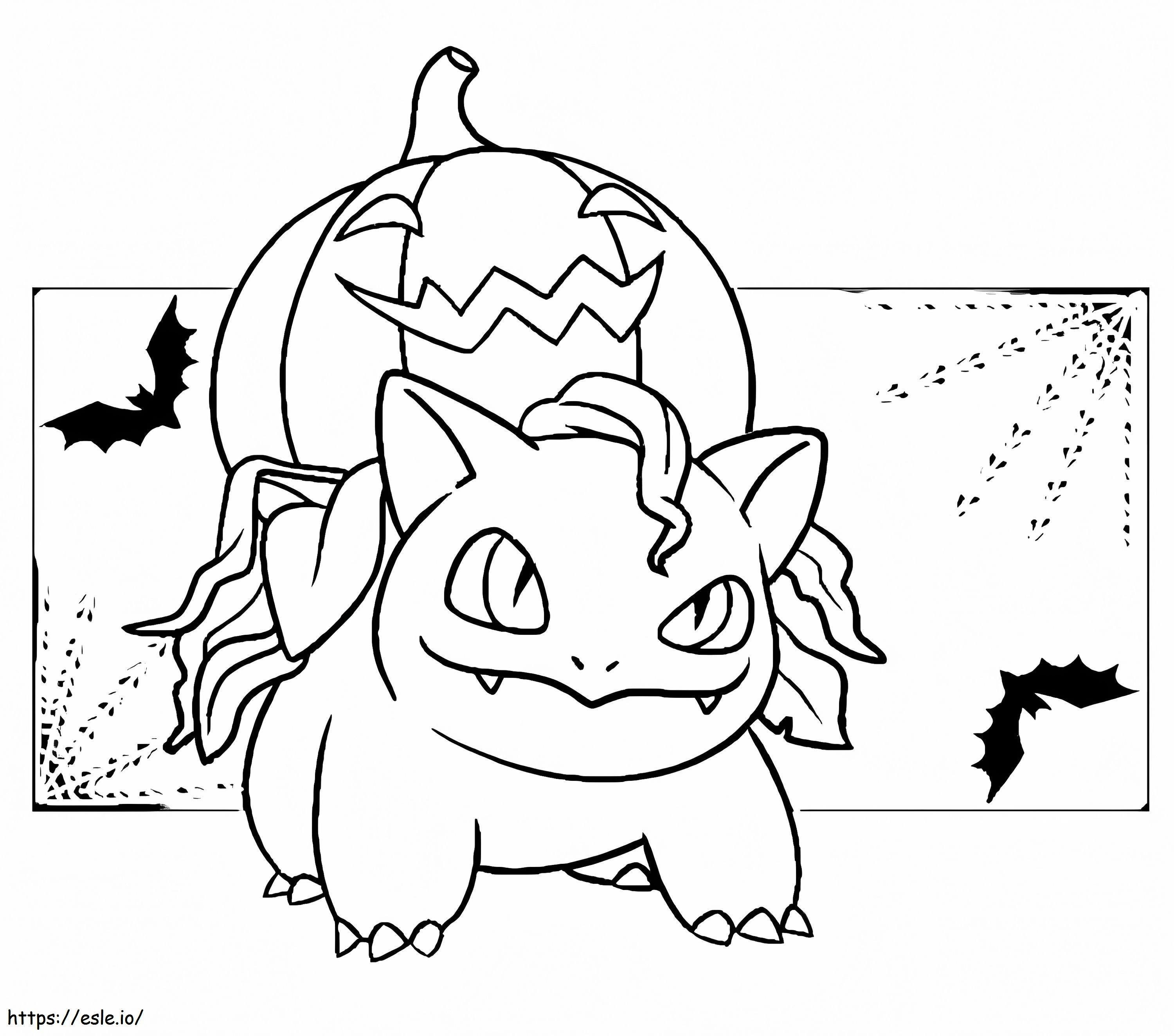 Bulbasaur pokemon halloween coloring page