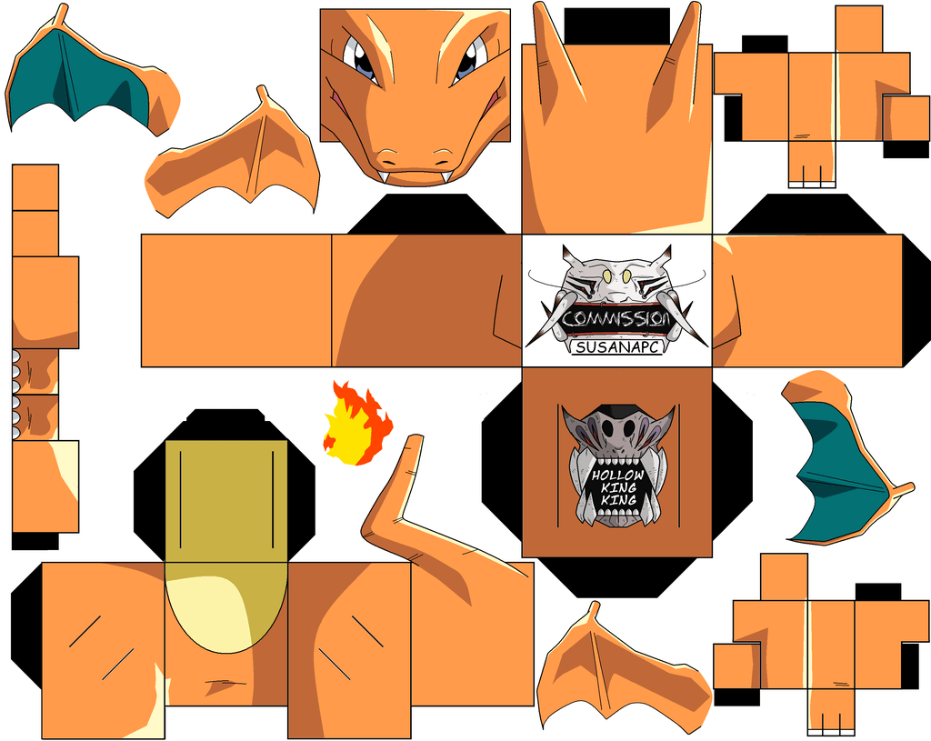 Charizard paper toy free printable papercraft templates