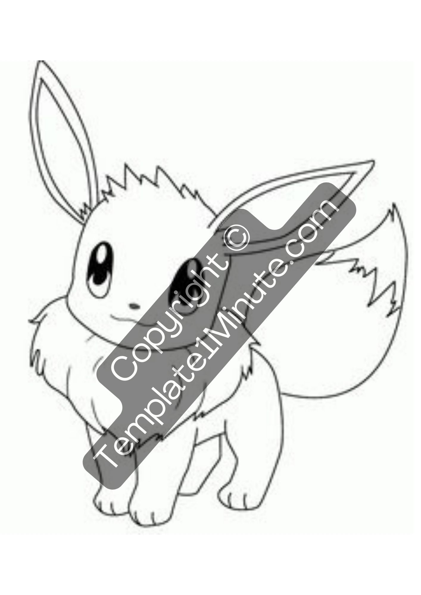 Eevee pokemon coloring pages printable template in pdf â