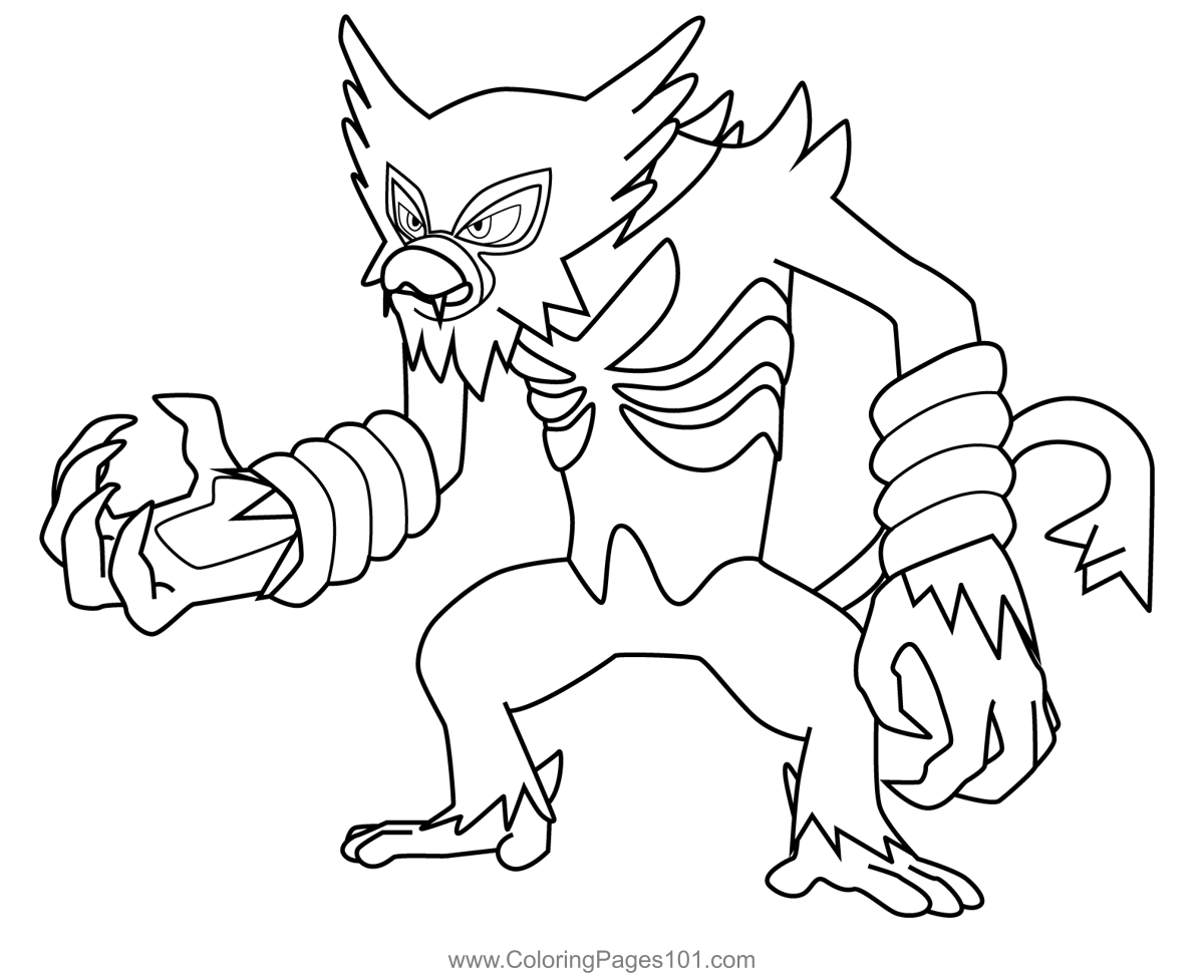 Zarude pokemon coloring page for kids