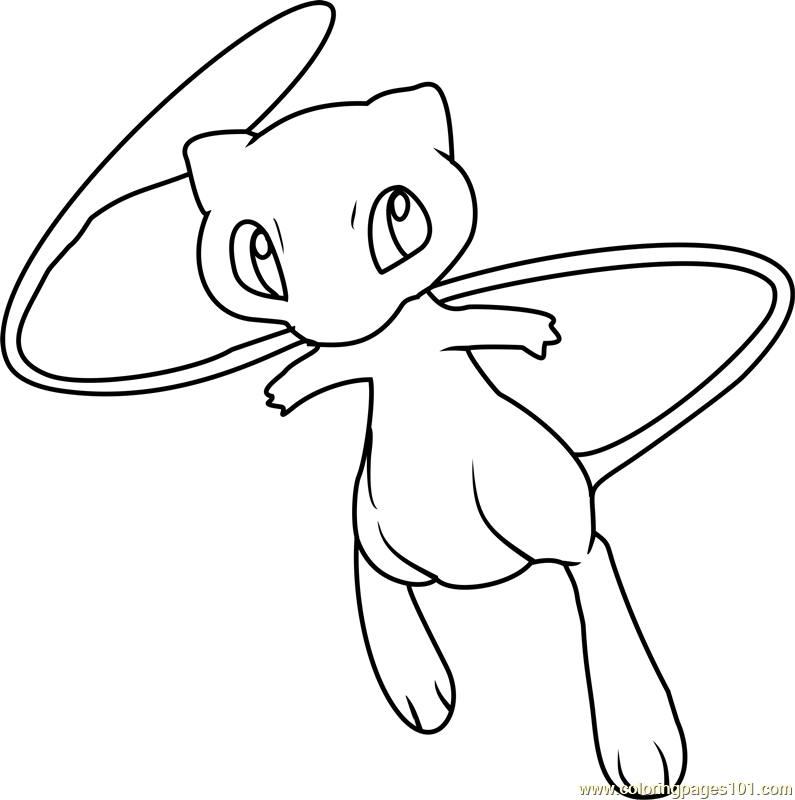 Mew pokemon coloring page for kids
