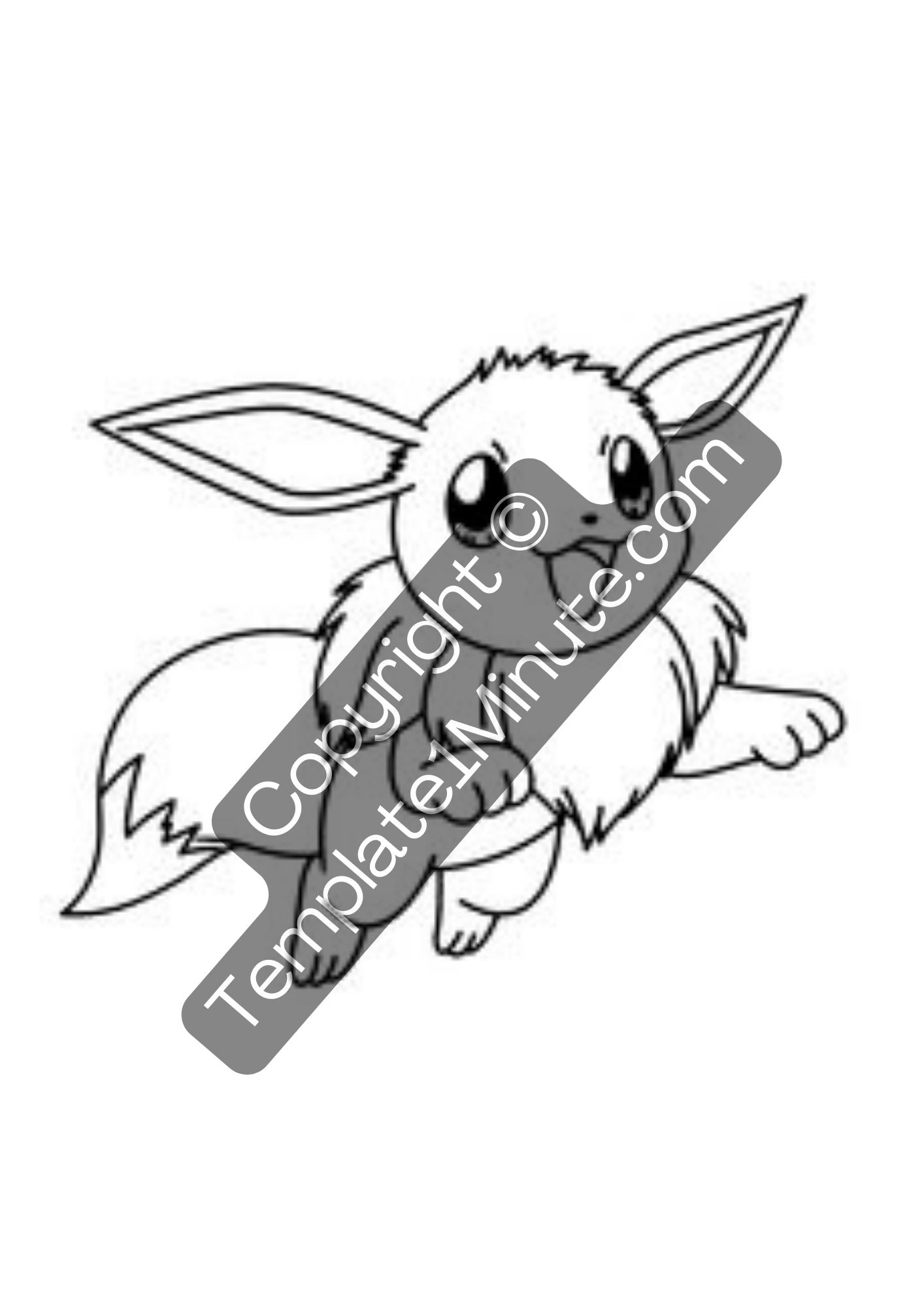 Eevee pokemon coloring pages printable template in pdf â