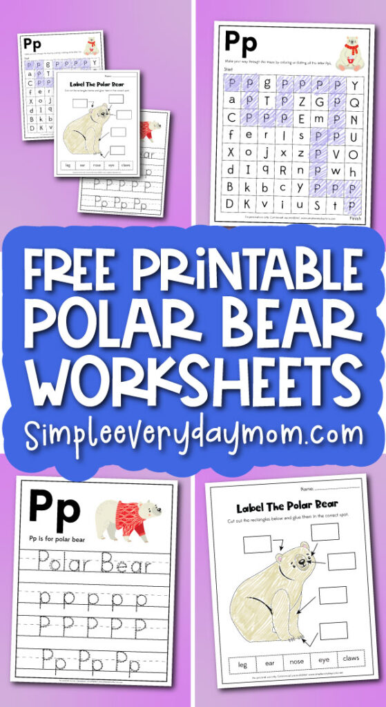 Free printable polar bear worksheets for kids