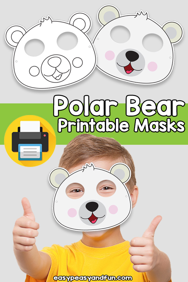 Printable polar bear mask template â easy peasy and fun hip