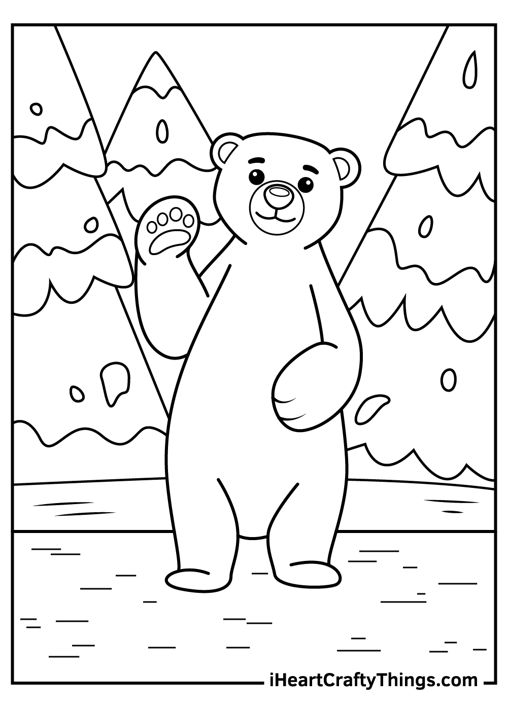 Polar bears coloring pages free printables