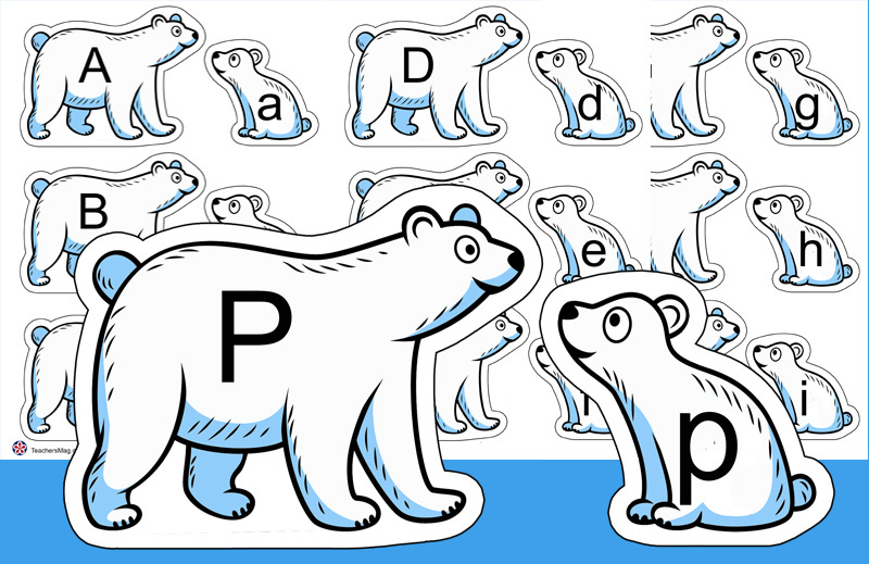 Polar bear letter match activity