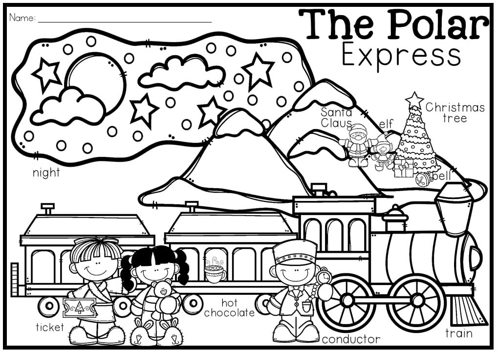 Polar express coloring pages pictures free printable