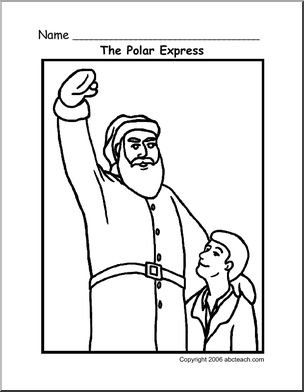 Polar express santa coloring page i