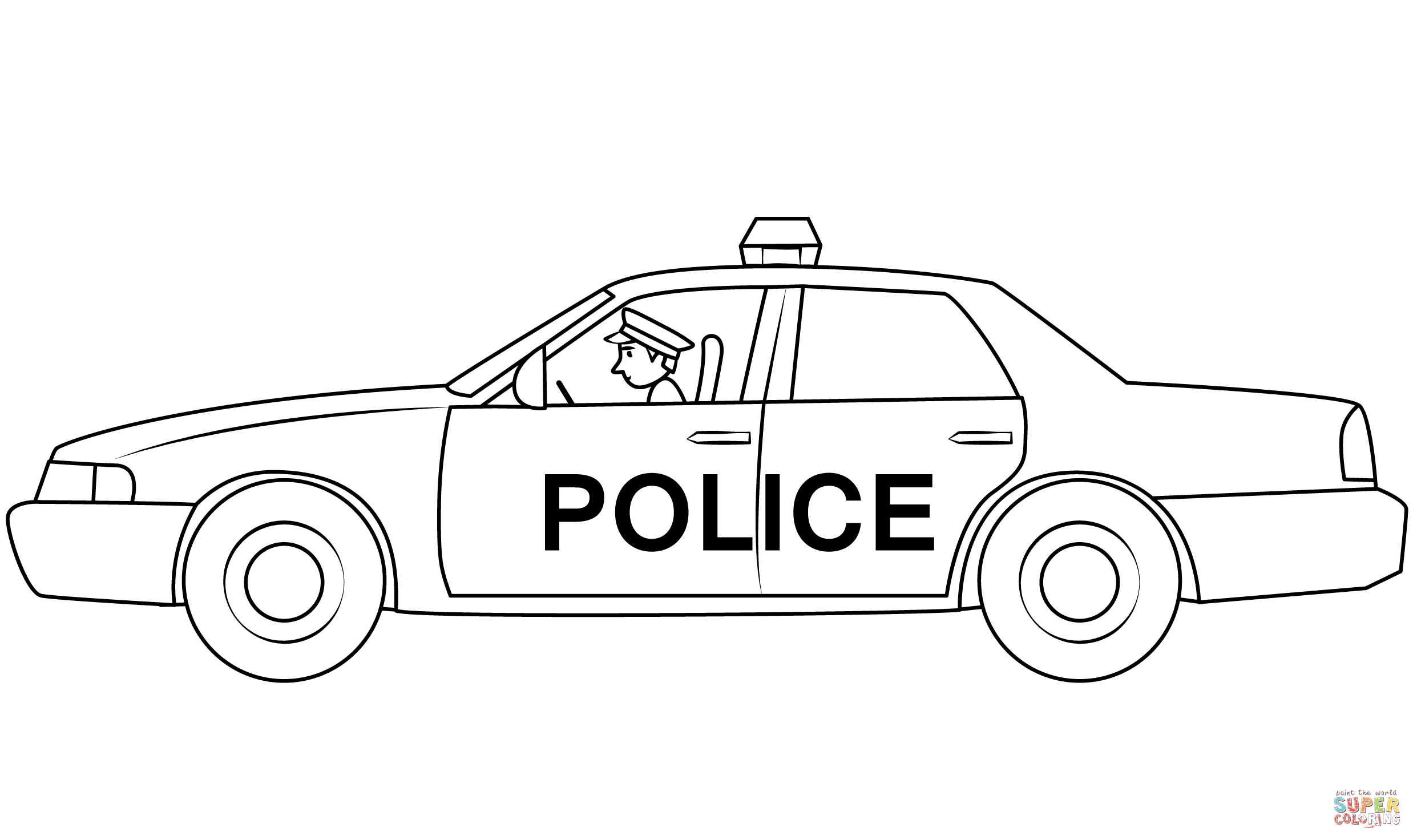 Police car coloring page free printable coloring pages