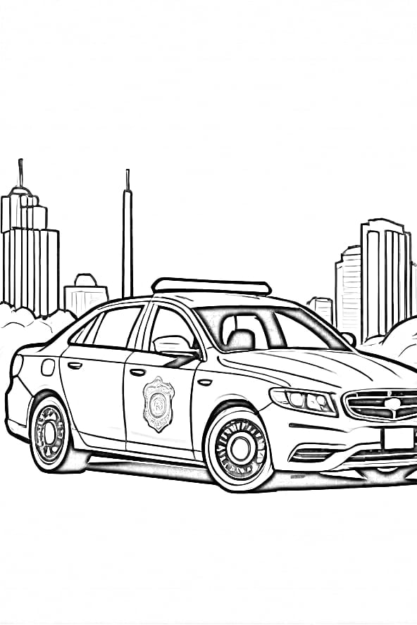 Police car coloring pages printable