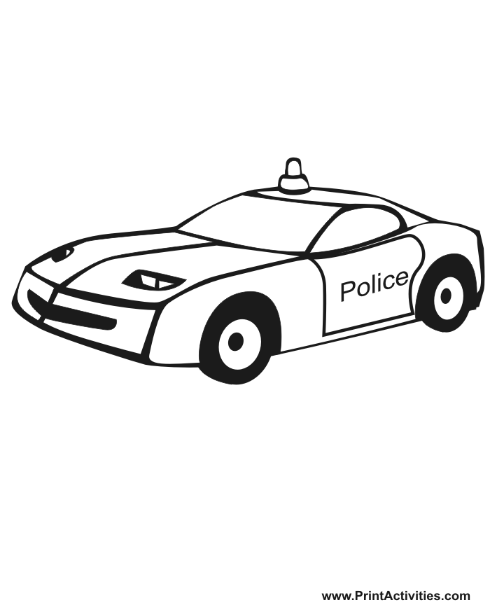 Police car coloring page