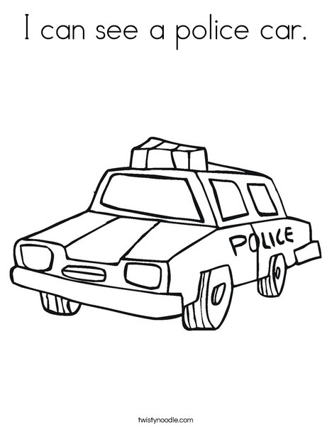 I can see a police car coloring page