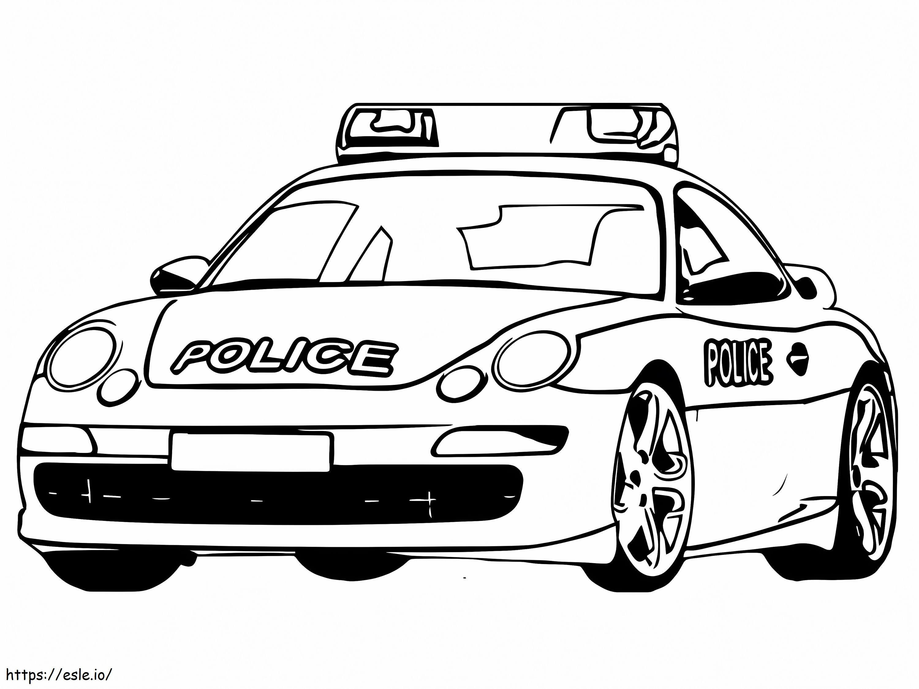 Porsche police car coloring page