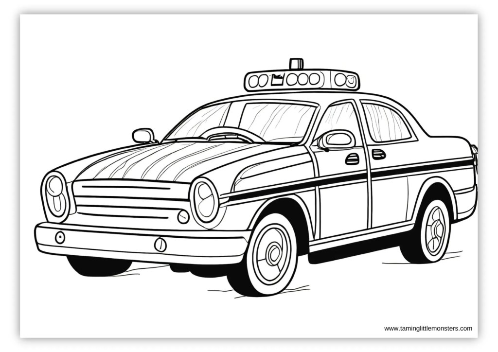 Car coloring pages for kids free printable