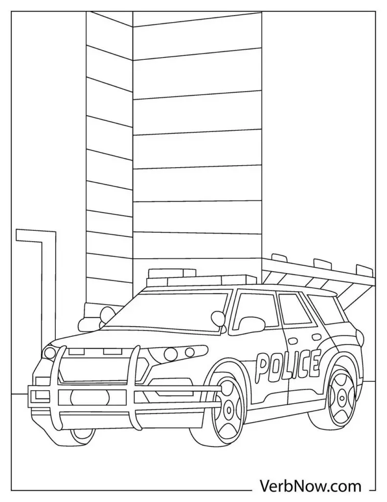 Free police car coloring pages book for download printable pdf